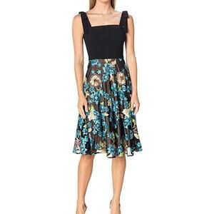 NWOT Dress The Population Rosario Floral Embroidered Fit And Flare Dress XS